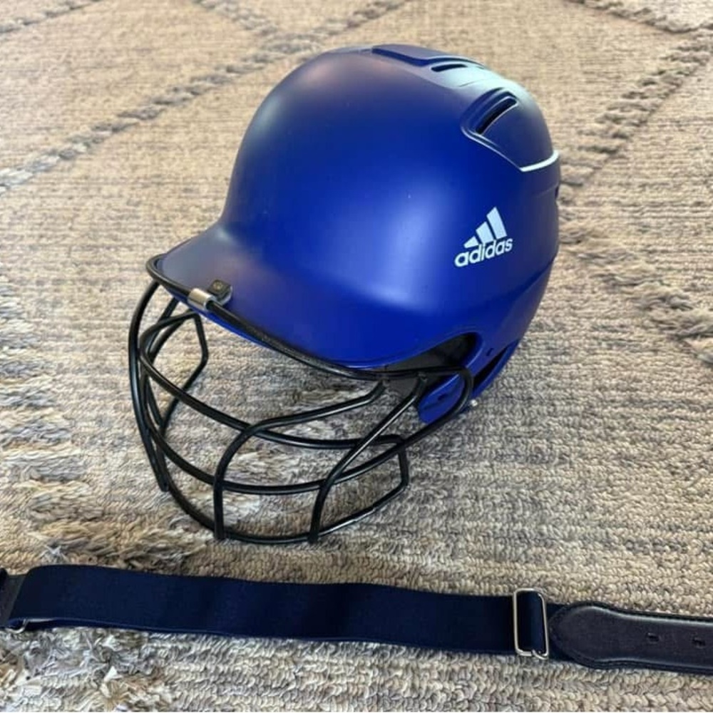Adidas Junior batting helmet and small Adidas youth belt